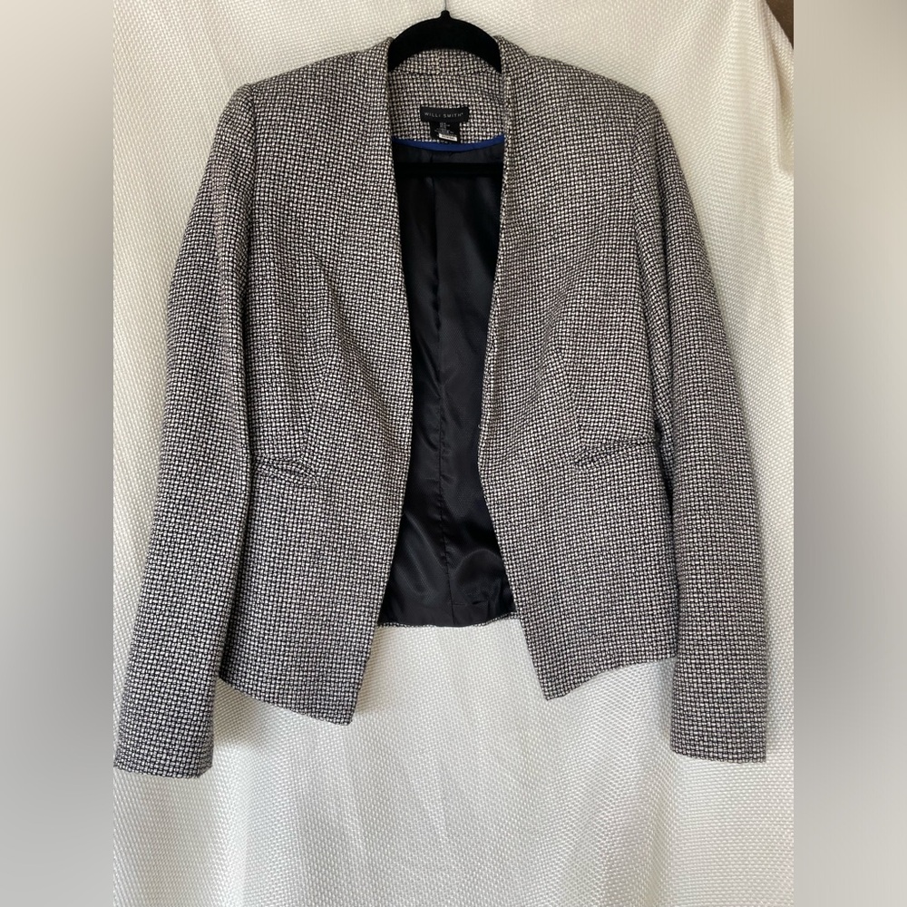 Willi Smith women’s open blazer jacket black and white Size M
